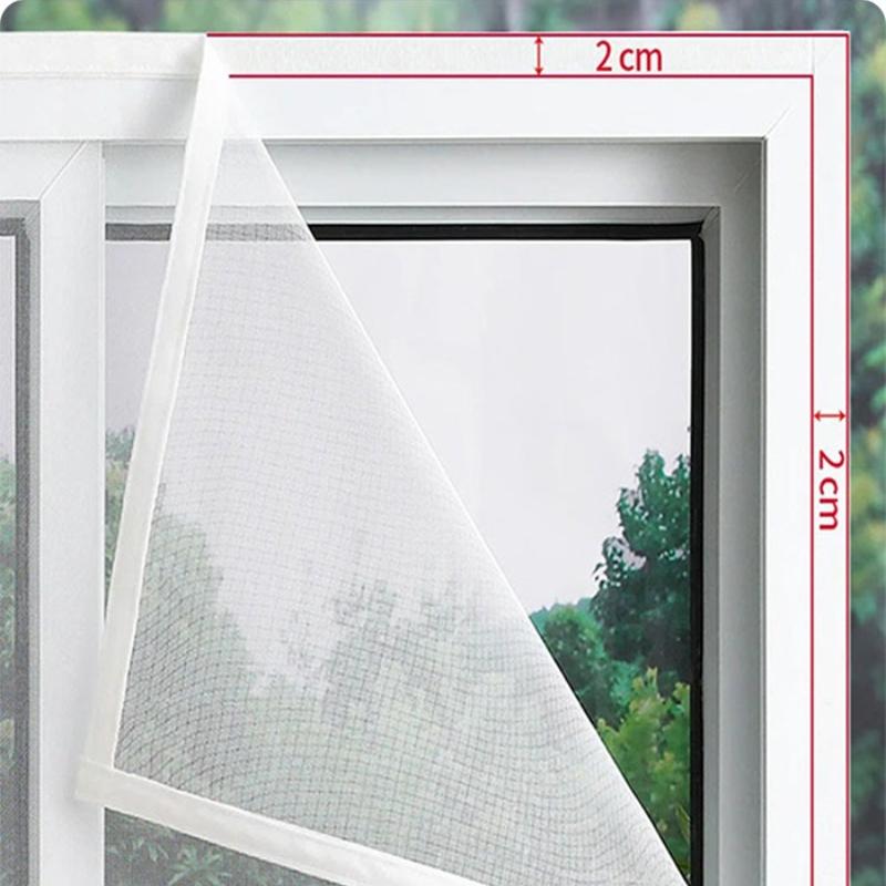 Sommer, Zuhause, einfach, schwarz, grau, weiß, Moskitonetz-Gewebe, mehrere Größen, Fliegengitter, 2 cm selbstklebendes Band, Vorhang-Gewebe
