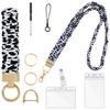 Adjustable Elastic Material Retractable Lanyard Set Luxury Female Keychain  Office Gift