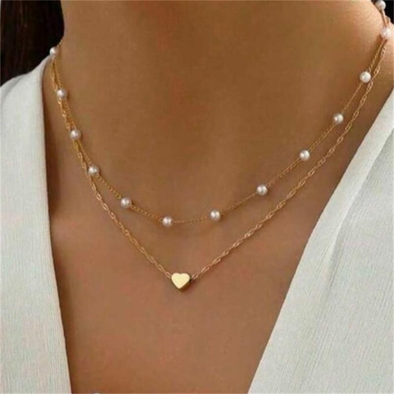 Vintage Double Round Charm Layered Necklace Women's Jewelry Layered Accessories for Girls Gifts Bohemian Fashion Pendant