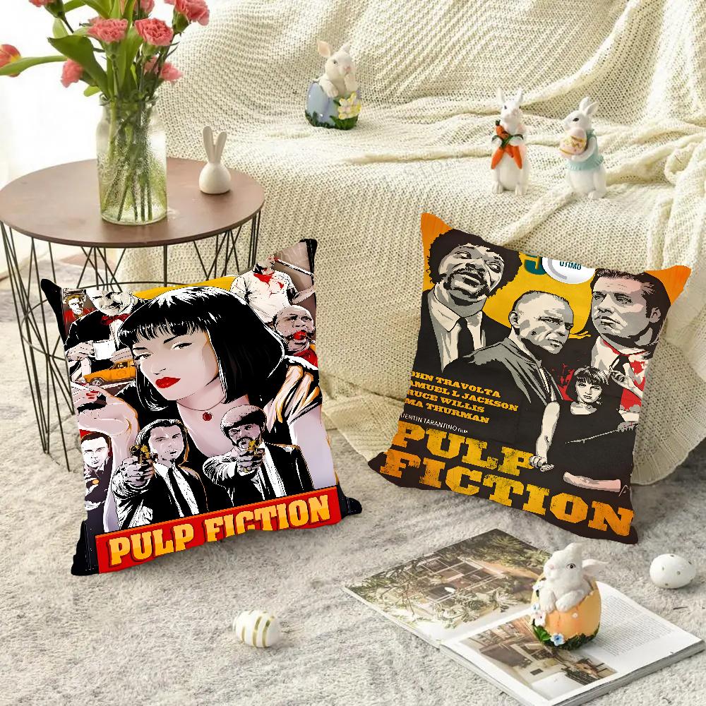 Movie P-Pulp Fiction Pillow Case Square Pillow Bedroom Sofa Leisure Comfort Cushion Car Living Room Home Decoration