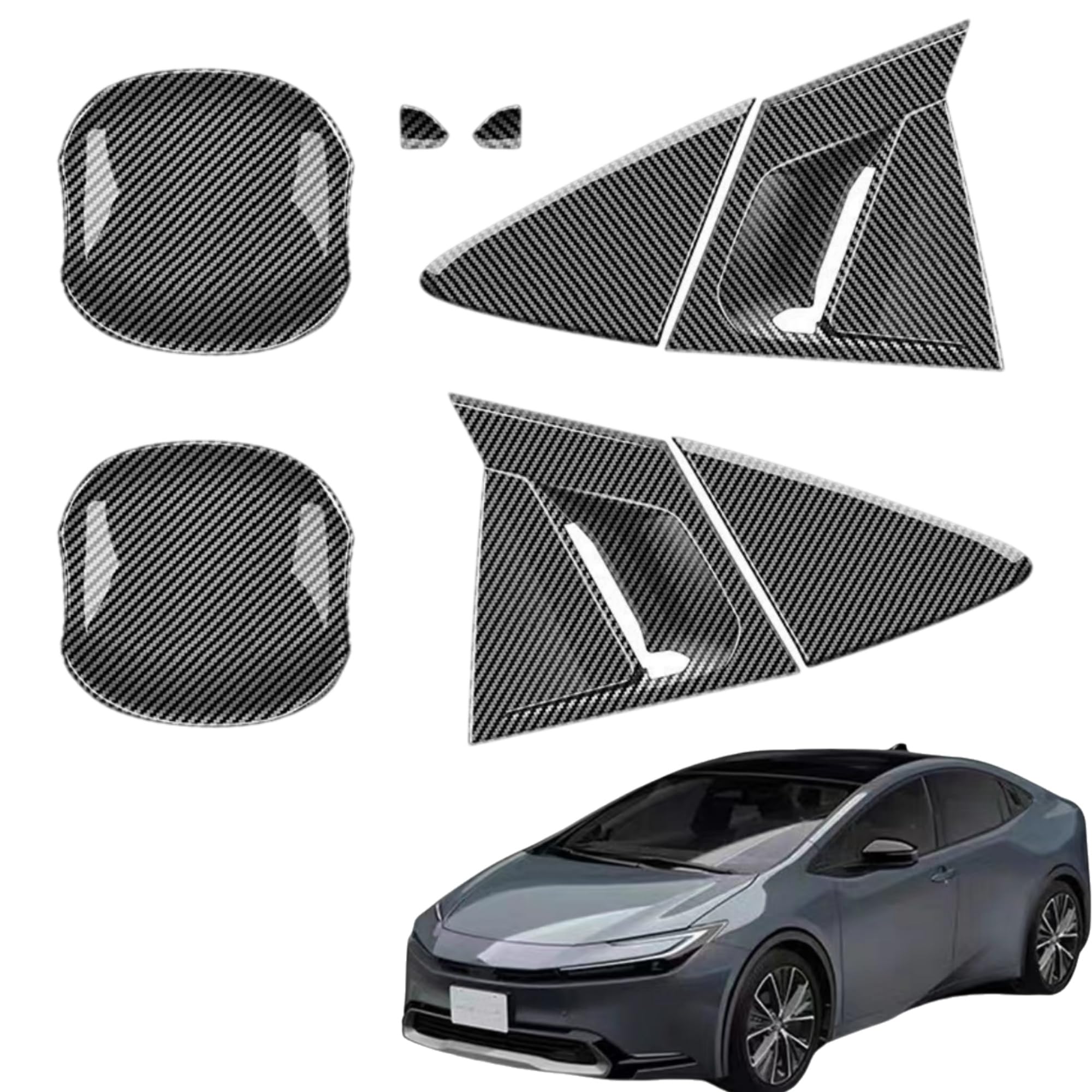 

EopTatoo Custom Parts Accessories for the New Prius 60 Door Handle Switch Panel Cover Exterior Accessories Series, Garnish, Dress-Up (Carbon Fiber)