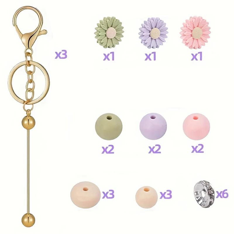 WTEMPO Silicone Beads for Keychain Making Kit Silicone Beads Bulk DIY Necklace Bracelet Jewelry Pendent Crafts Making Supplies Holiday Special Gifts