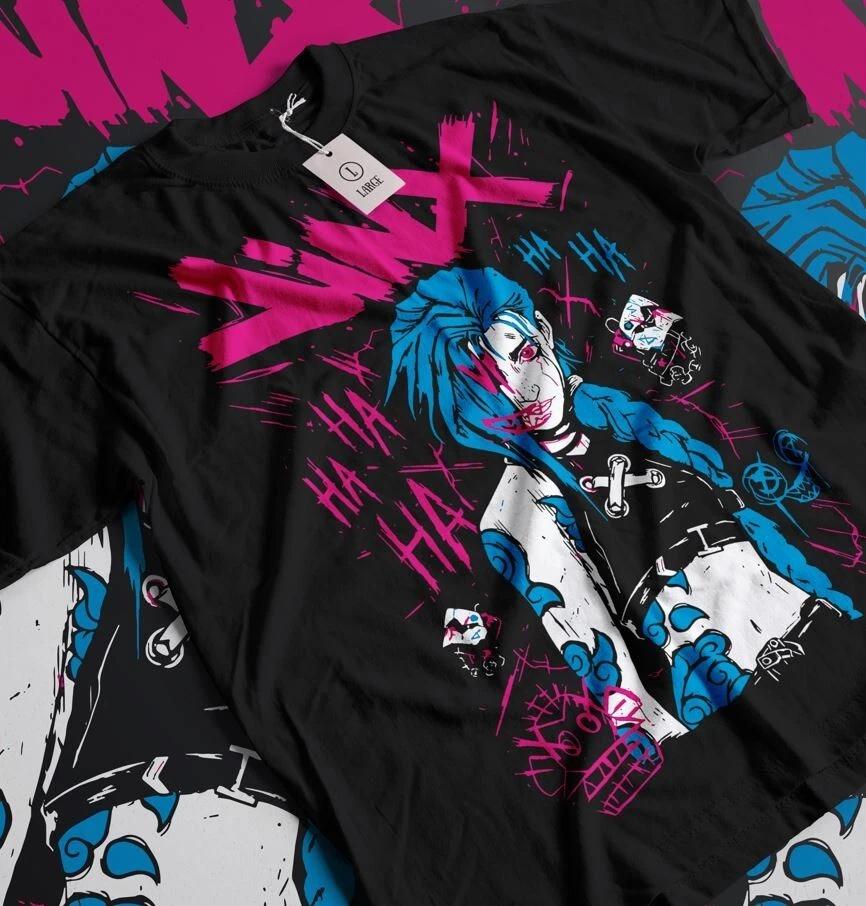Jinx Arcane Tshirt Japanese Anime Cartoon Jinx Arcane Graphic Tshirt All Size S