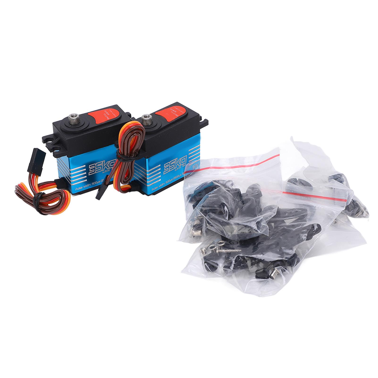 

2 шт. QY3235MG Високошвидкісний металевий редуктор 35 кг Великий крутний момент Цифровий сервопривід для Scx10 1:81:10 Радіокерований автомобіль-робот