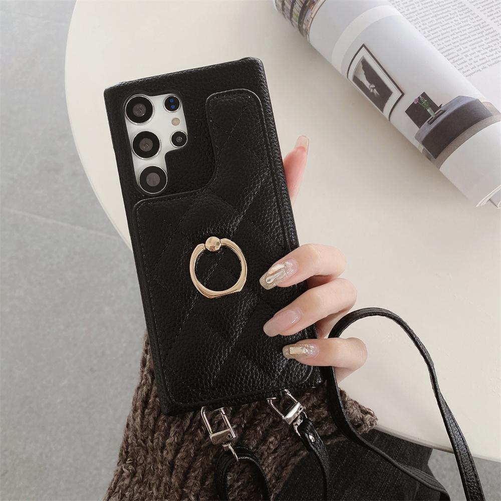 Crossbody Handyhülle für Samsung Galaxy S23 FE S24 Ultra S22 S21 Plus M54 A55 A15 A25 A35 A14 A24 A34 Geldbörse Kartenhalter Ring