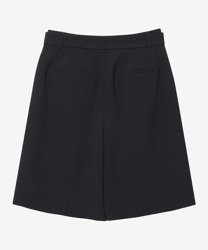 Mind Bridge Woman [W] Belted Single-Pleat Knee-Length Shorts - 2 Colors