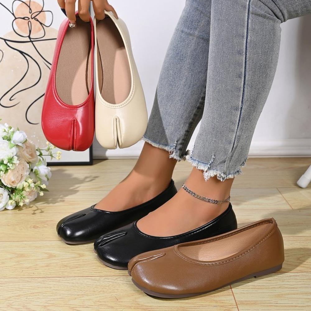Fashion Shoes Cswo01 Women's Black Tabi Ninja Shoes Woman Microfiber Leather Comfy Flats Split Toe Slippers Soft Bottom Loafers Casual Moccasins Cm