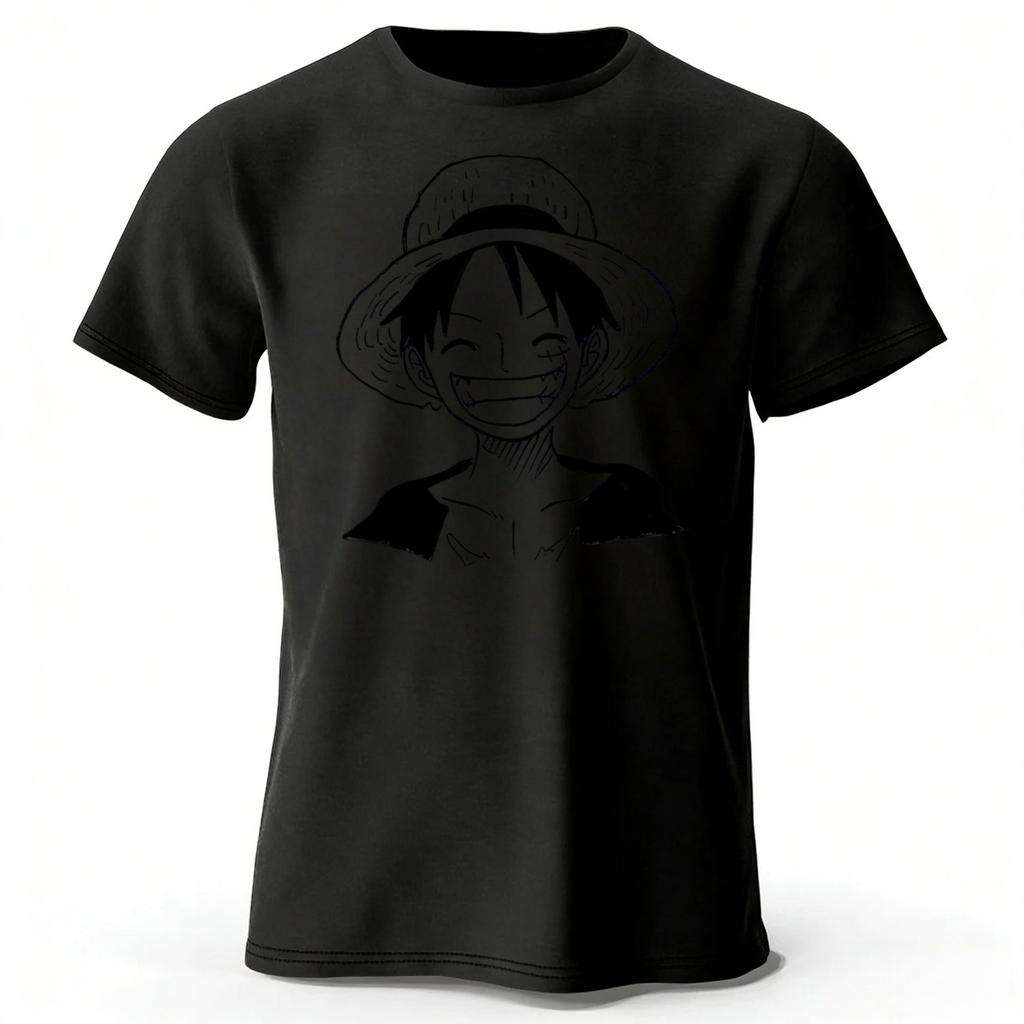 2026 Nouveau One Piece Luffy Coton Pur Manches Courtes Hommes et Femmes Mode Streetwear Grande Taille Lâche Sport T-shirt