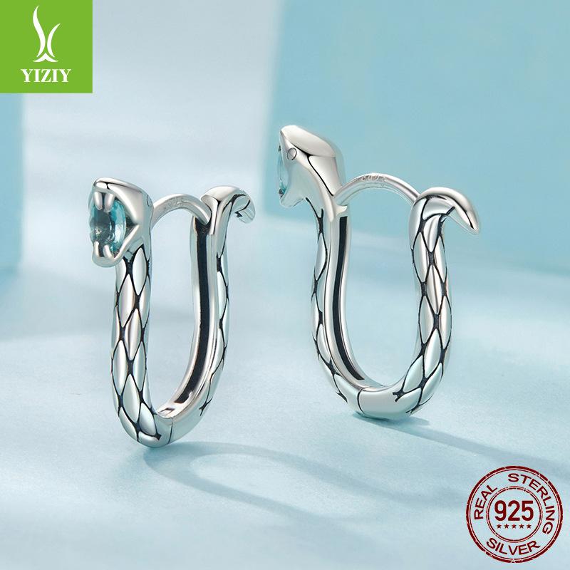 Natal Year Snake Ear Buckle Unisex, Delicate Personality S925 Sterling Silver Earrings Earrings