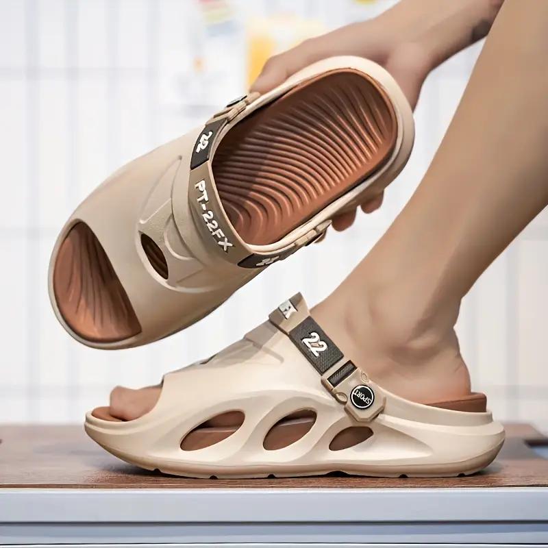 Herrskor Mode EVA Tofflor, Halkfria Snabbtorkande Tofflor med Öppen Tå för Inomhus Utomhus Promenader, Herrsommarstrandtofflor
