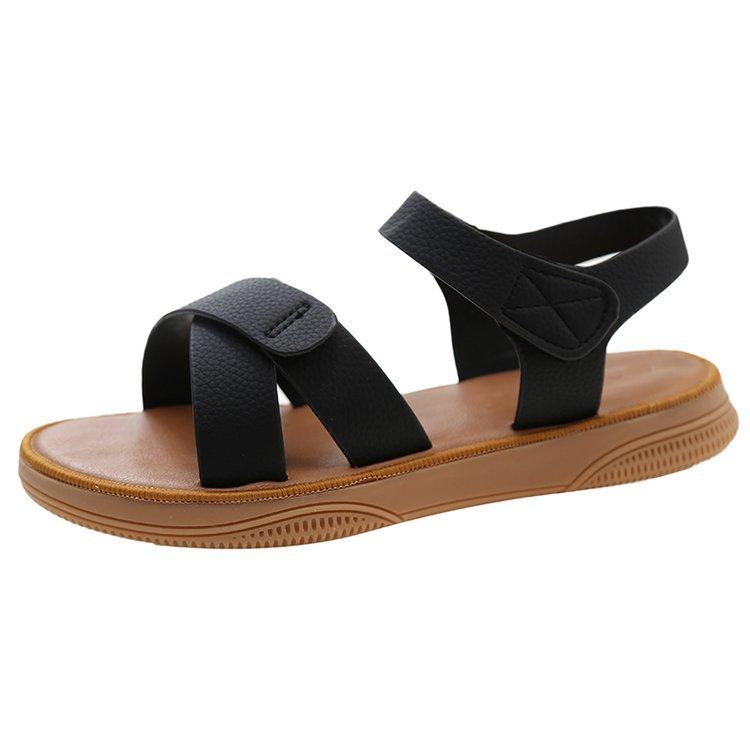 Feiern Sie 2025 Sommer Neue Flache Sandalen für Damen für Draußen Casual Weiche Sohle Schuhe Damen Kreuzband Sandalias Mujer