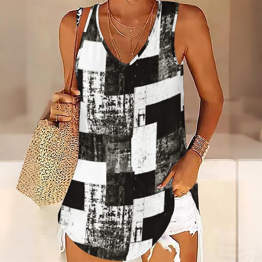 3D-Druck Retro-Muster Tanktops für Damen Workout Yoga Fitnessstudio Bedruckte Sommer-Sportshirts Übergröße Westen