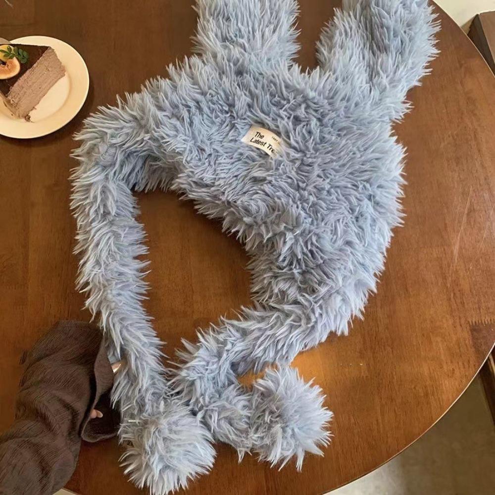 Long Rabbit Ears Women's Plush Caps Cute Winter Beanies Hats Sweet Fuzzy Bunny Hat  Ski