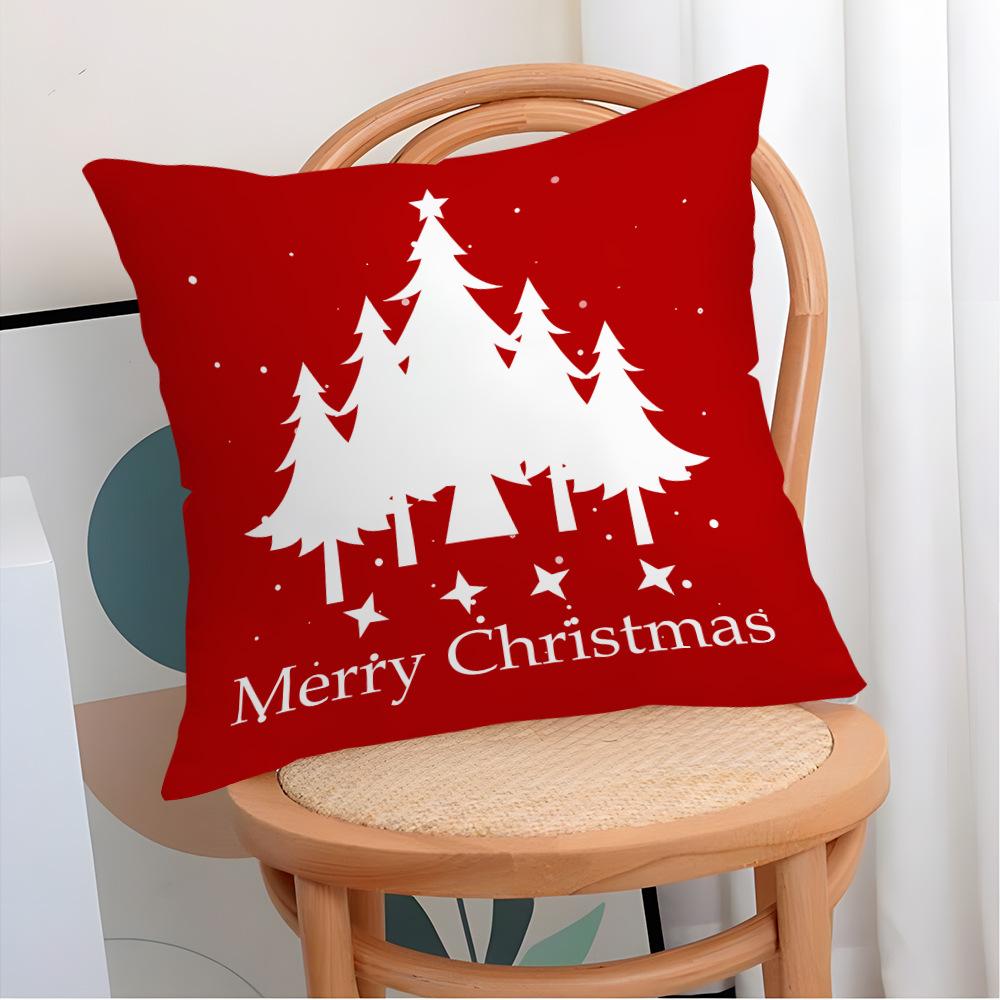 New Red Christmas Pillow Cover Elk Snowflake Christmas Tree Decoration Pillow Cushion Cover Home