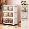 Double-door Living Room Storage Cabinet Folding Floor-standing Storage Box No Installation Required Simple Storage Cabinet