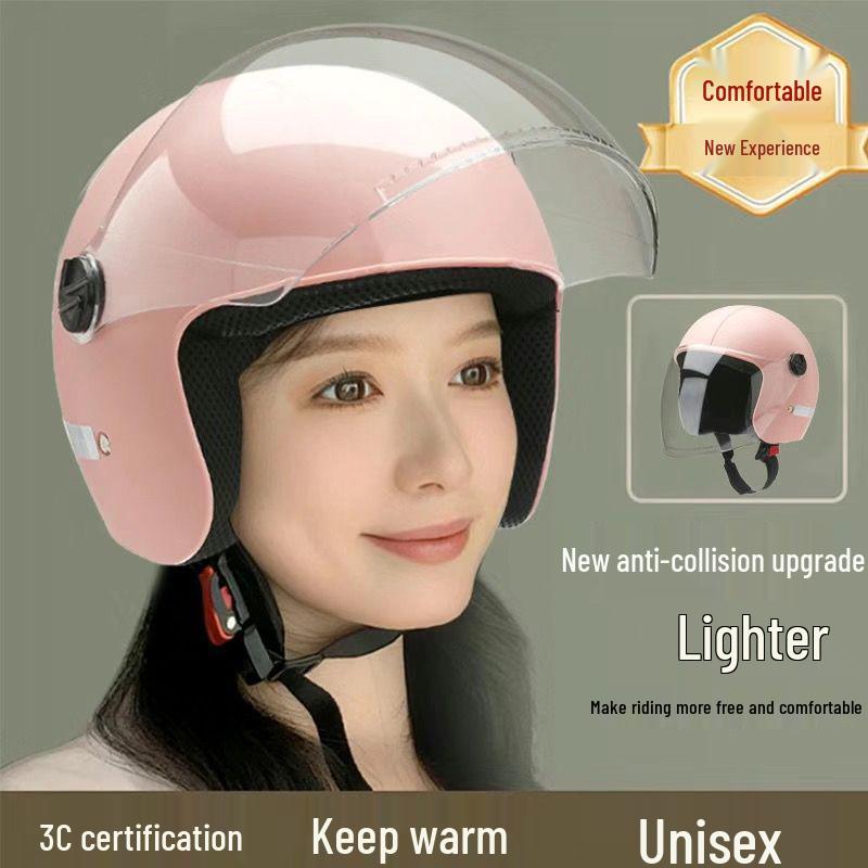 Motorcycle & Electric Scooter Helmet for Men & Women - Cold Protection, Warmth, Anti-Fog Lens, All Seasons