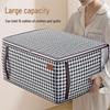 Houndstooth Clothes Storage Bags: Foldable Quilt Box with Lid for Moving & Organizing