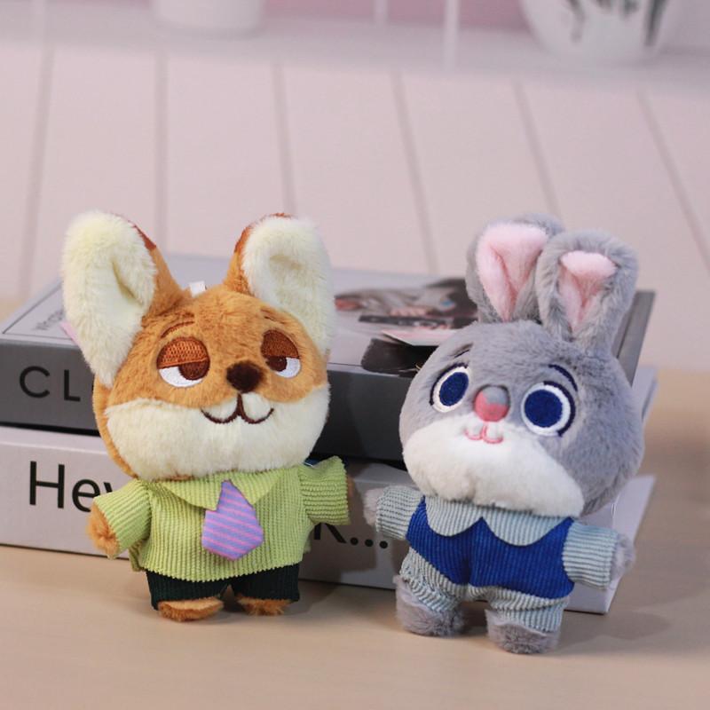 Zoo Animal Plush Pendant Doll Toy Stuffed Keychain Backpack Bag Ornaments Cute Judy Nick Fox Rabbit Kids Christmas Gifts