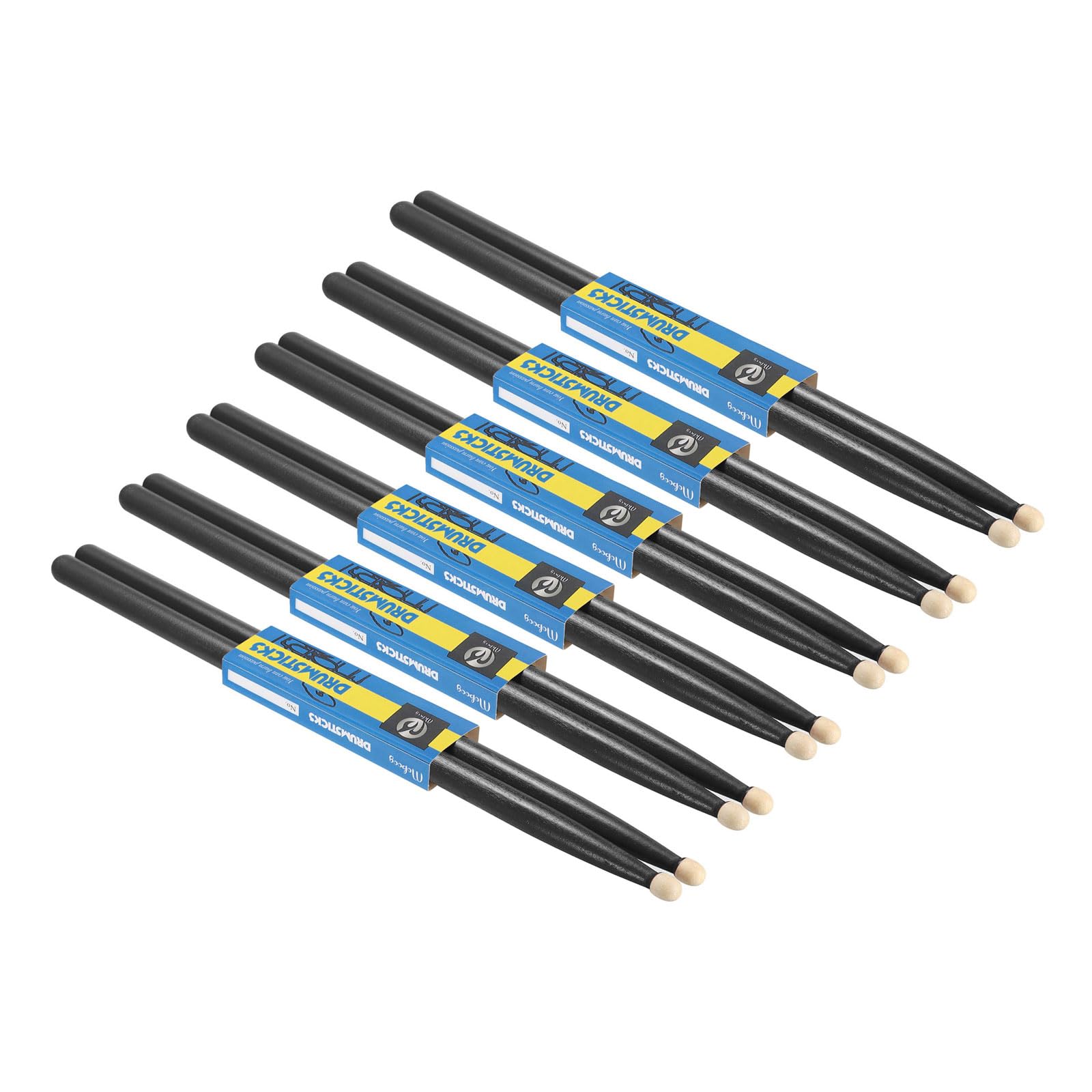 

PATIKIL 6-Pack Maple Wood Drumsticks, Anti-Slip, 5A Black, for Drumming, Musical Instruments, and Percussion