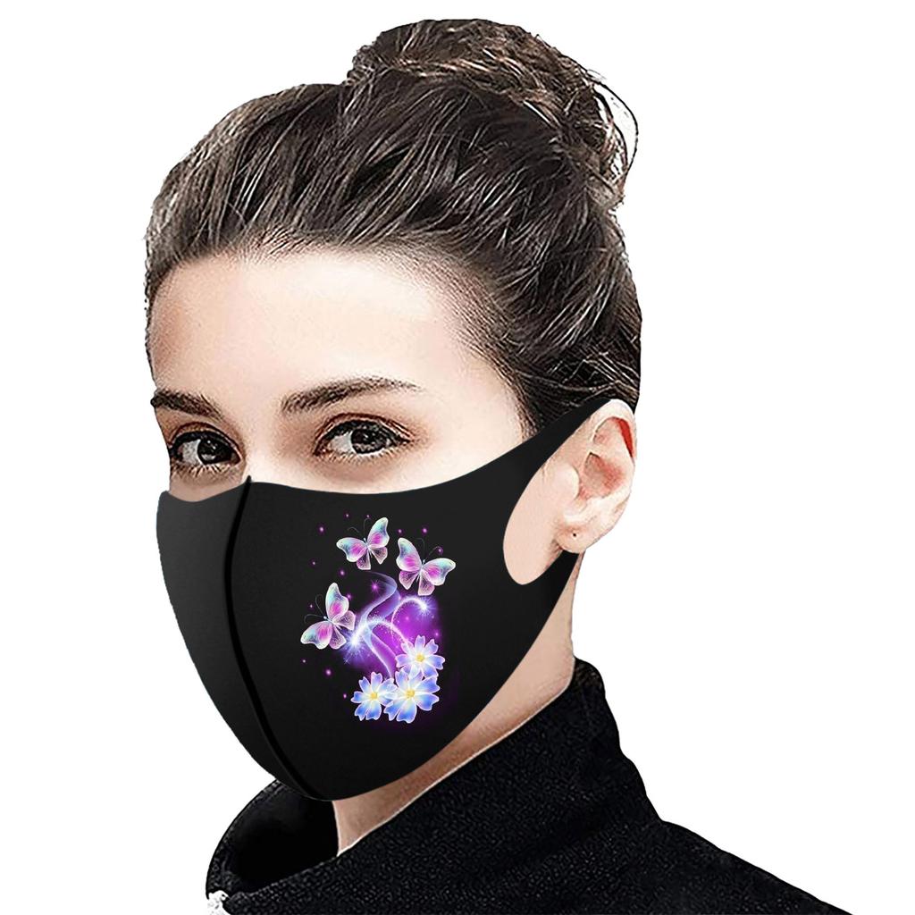 1PC Adult's Butterfly Prints Face Mask Washable Earloop Mask