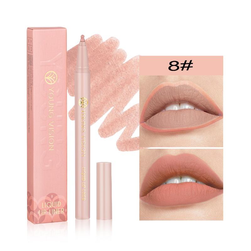 YOUNG VISION Matte Liquid Lip Liner Sponge Gourd Head Matte Nude Waterproof Lip Glaze Lippenstiftstift