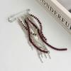 Exaggerated Long Tassel Chain Rice Bead Brooches for Women Handmade Bead Multi-Layer Chain Fixed Needle Clothing Decoration