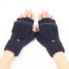 New Short Woolen Fingerless Gloves with Flip-top Fringes for Autumn and Winter Warm and Fashionable Knitted Half Finger Sleeves for Women