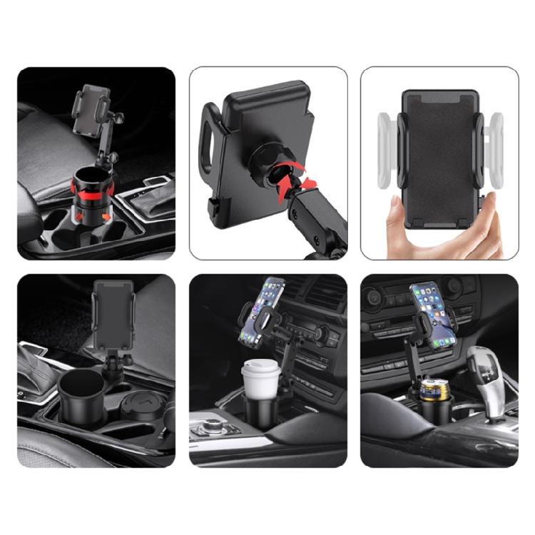 Car Cup Stand Holder Multifunctional 2 in 1 360 Degree Rotation Phone Mount