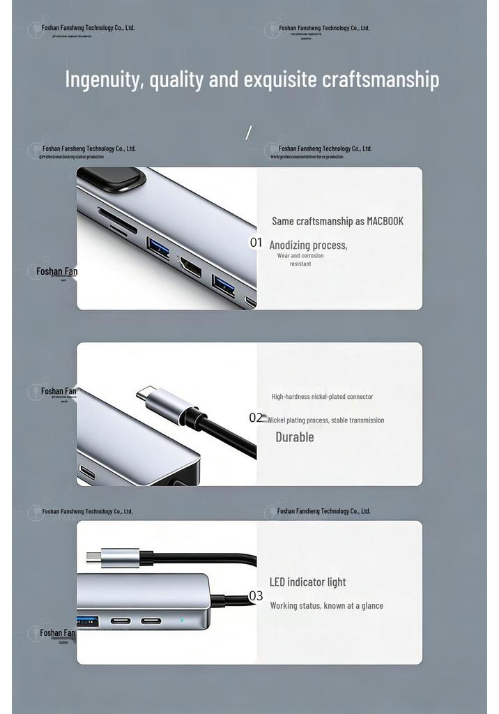 Type-C USB Hub: Docking Station with HDMI Screen Mirroring for Laptops, Tablets, and Phones