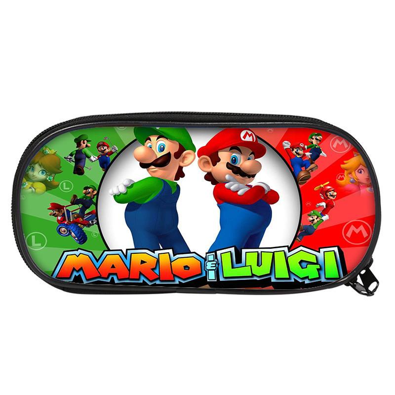 Super Mario Bros Pencil Case For Students Nylon Storage Bag Large Capacity Organizer