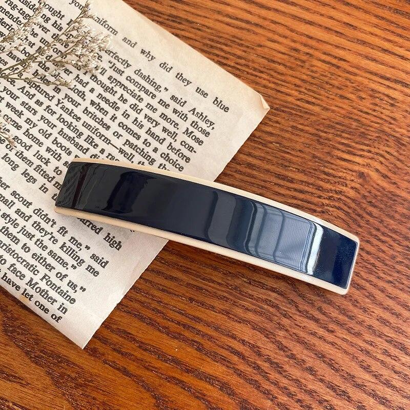 Elegantní acetátová jednobarevná pružinová spona Vintage Jednoduchá spona do vlasů na culík Vlasová spona Sponky do vlasů Ženy Vlasové doplňky Dárek