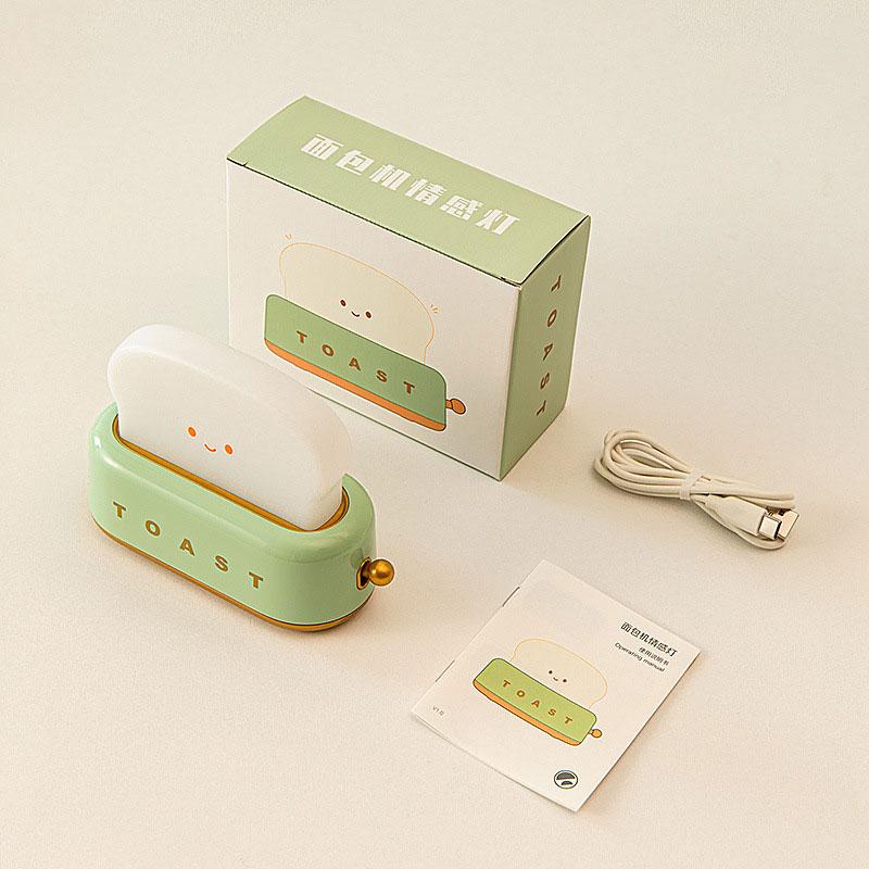 Bread Toast Table Light Toaster Nightlight Creative USB Rechargeable Led Lamp Decor Holiday Baby Bedroom For Birthday Gift