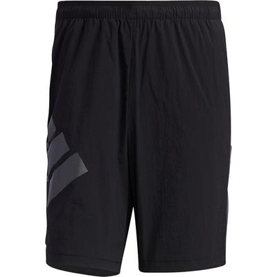 Shorts Décontractés Confortables à Taille Moyenne avec Imprimé Logo et Évacuation de l'Humidité pour Homme Bas Noir GL8678