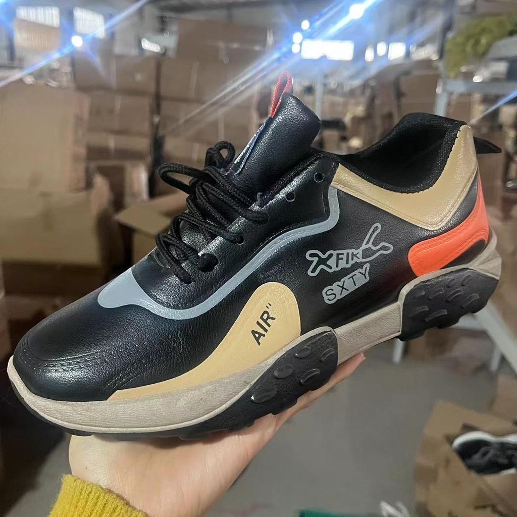 Nouvelles chaussures en cuir pour hommes printemps et automne chaussures de sport décontractées de course légères chaussures de course à plateforme décontractées