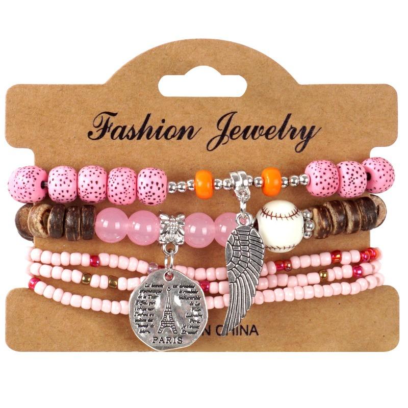 Bohemian bracelet creative tassel multi-layer beaded bracelet