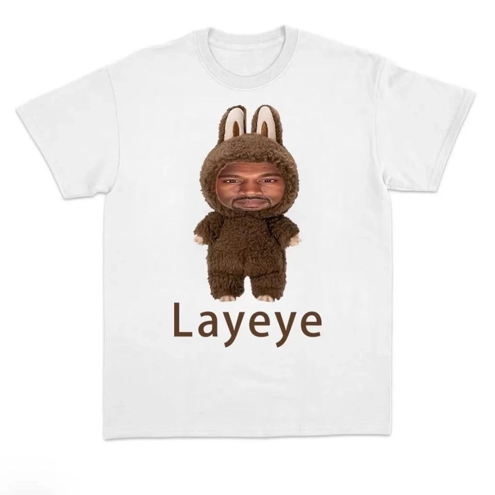 

2026 Футболка Kanye West Layeye Стиль Харадзюку Чоловіча та Жіноча Футболка З Принтом Короткий Рукав Вільна Унісекс Футболка Топ Y2K XXXL чорний