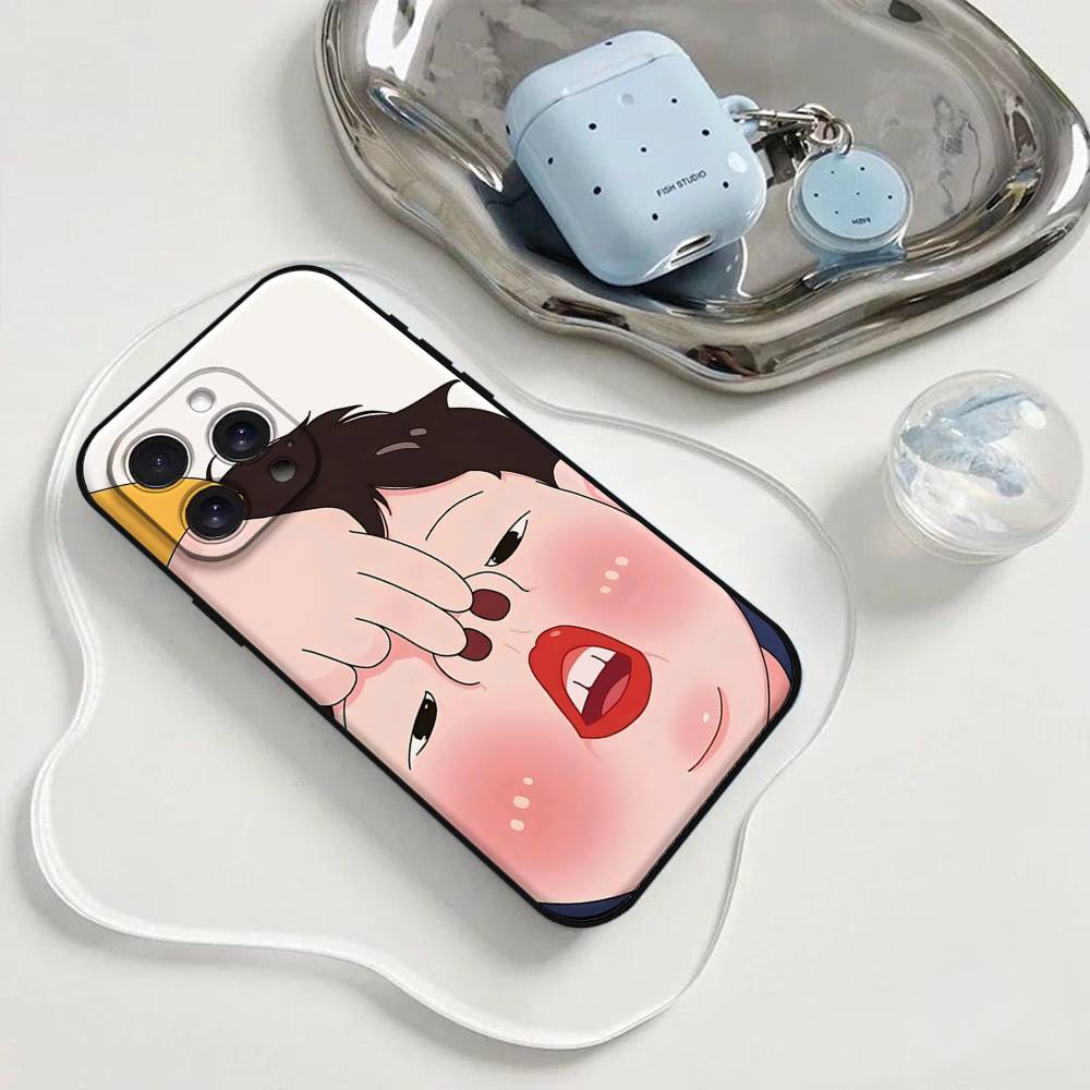 Cartoon Chubby Girl Phone Case Phone Case For Iphone 17 16 15 11 13 14 Pro Max X Xr Xs Max 12mini Black Shell Cover Case