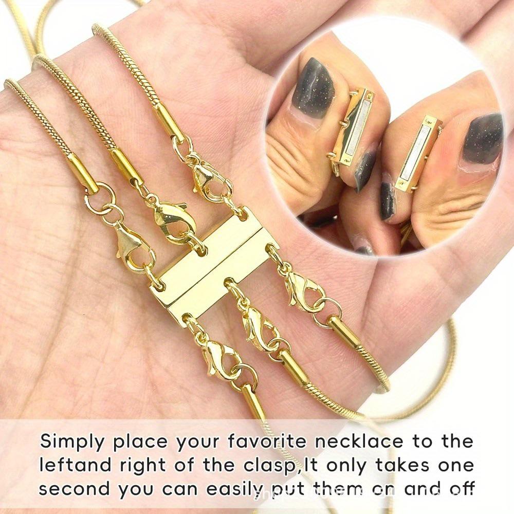 Layered Necklace Magnetic Buckle with Lobster Clasp | Multi-hole Stacking Finishing Accessory