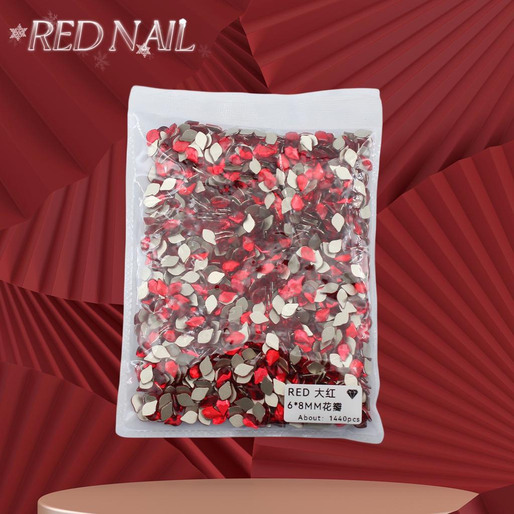 Pachet întreg de Crăciun de Anul Nou, mic, mare, roșu, fund plat, formă specială, diamant, artă pentru unghii, ornament pentru unghii, diamant roșu în formă specială