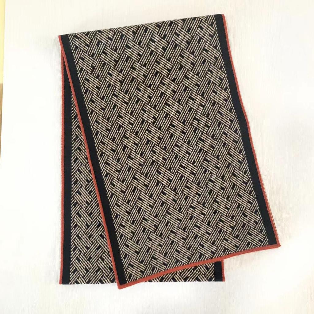 Warmer Herren-Kaschmirschal mit Jacquard-Strickmuster für Herbst und Winter