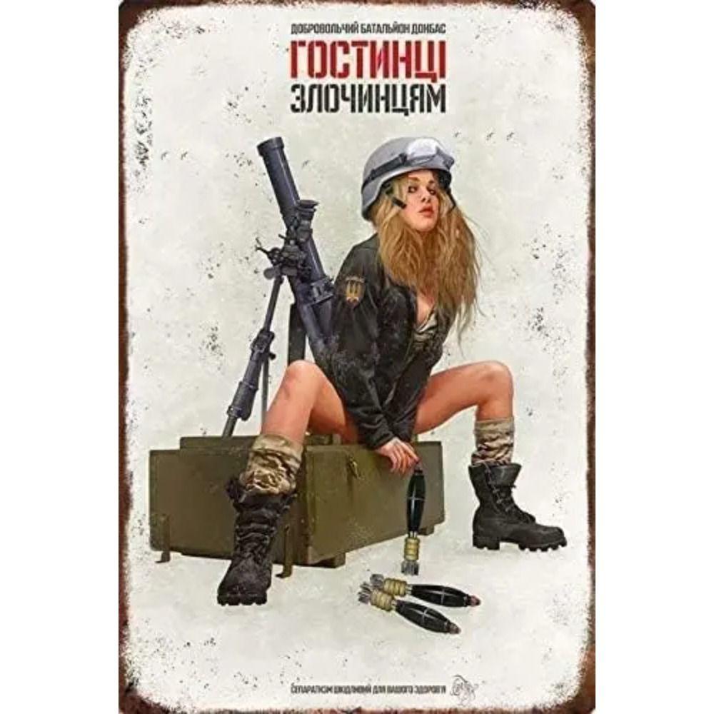 Vintage Girl Metal Sign Poster Retro Wall Art Home Decor Bar Club Man Cave Decoration 20x30cm