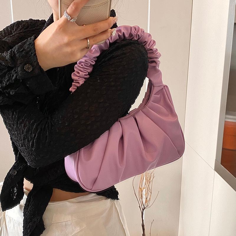 Premium sense bag women's large capacity 2025 new spring and summer niche design single shoulder underarm bag pleated dumpling bag