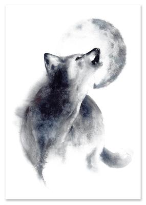 Watercolor Wolf Poster