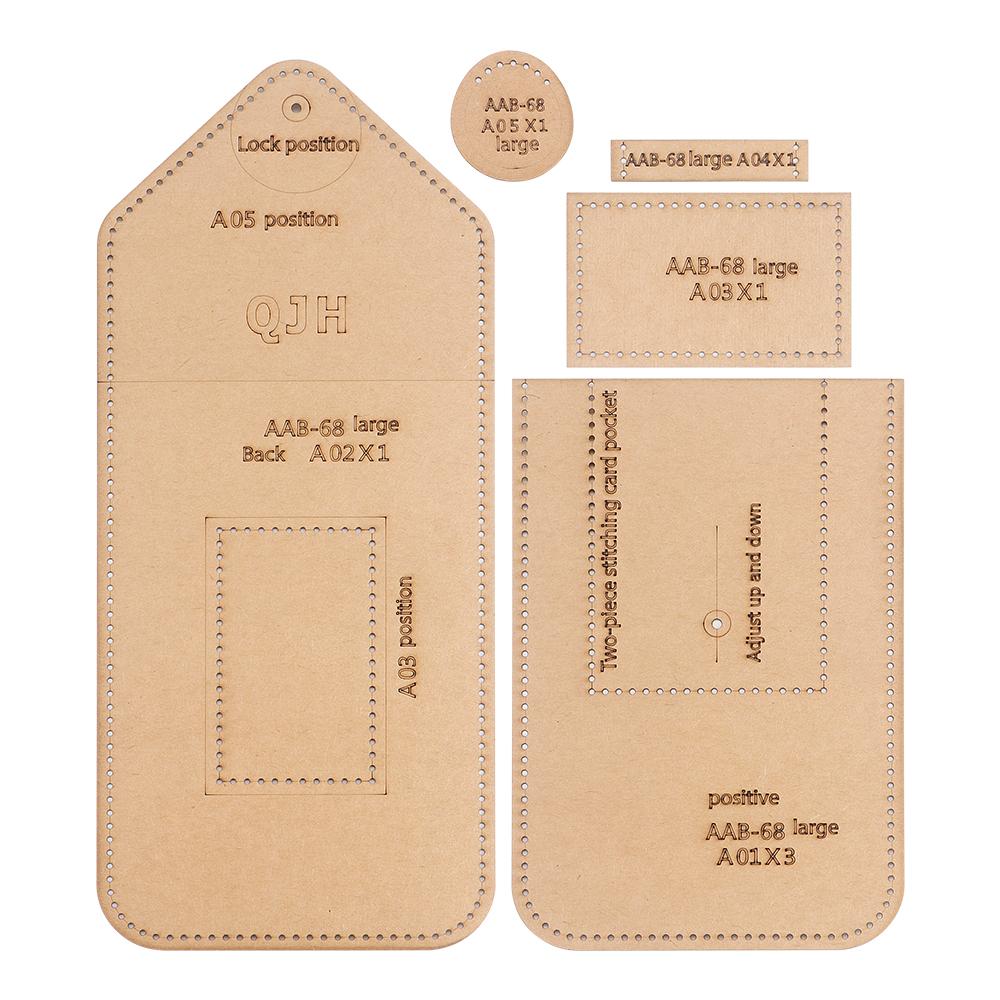 

1Set DIY Handmade Kraft Paper Pattern, Phone Bag Design Drawing Paper Template,Portable Sports Waist Bag Stencil Making Template коричневый