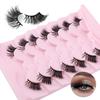 7 Pairs Of Half-Eye False Eyelashes, Dense Curled Eye Tail, Elongated Half-Eye False Eyelashes