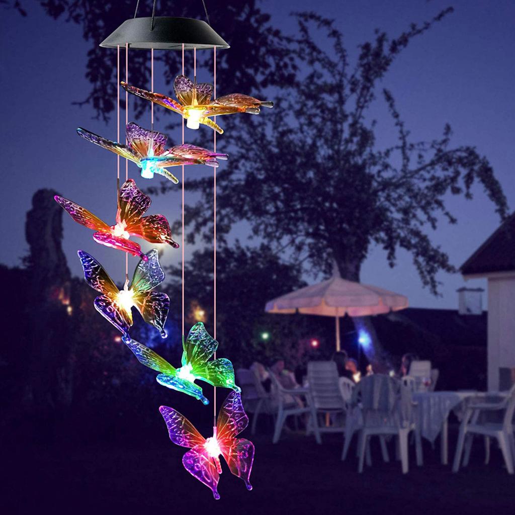 Decorative Bird Wind Chime Attractive Outdoor Wind Chime with 6 Bells and 4 Aluminum Tubes for Patio Tree Garden Wind Chimes