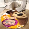 Personalized M-Masha and the Bear Round Chair Office Rug - Perfect for Mat, Office Chair & More - Ideal Gift for Birthdays and Holidays