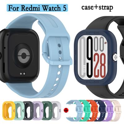 Για Redmi Watch 5 Σιλικονούχο Λουράκι Αγκράφα ίδιου χρώματος Λουράκια Ρολογιού + Θήκη Ρολογιού Ρυθμιζόμενο Μονόχρωμο Βραχιόλι Για Redmi Watch 5