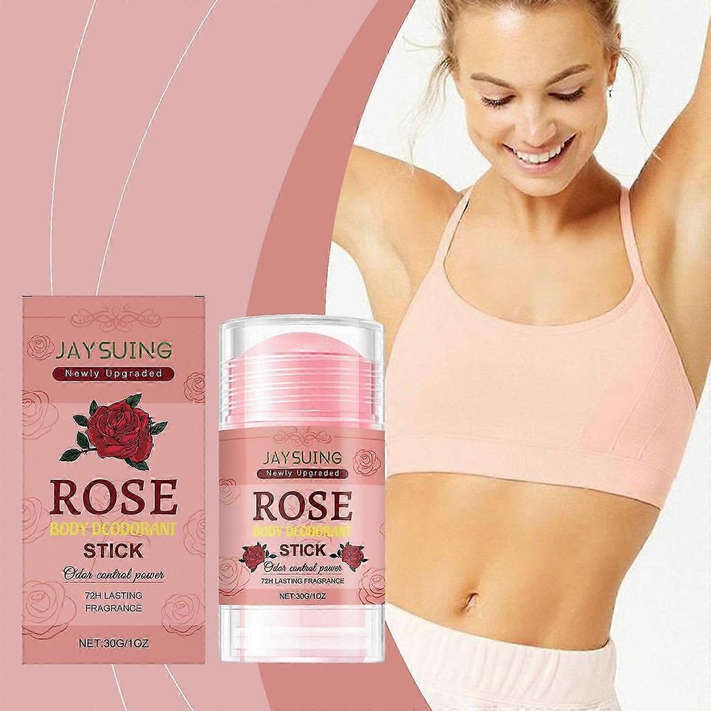 2025 Jaysuing Body Care Stick Rose Scent Natural Freshness Body Underarm Sweat Odor-Eliminating Portable Stick