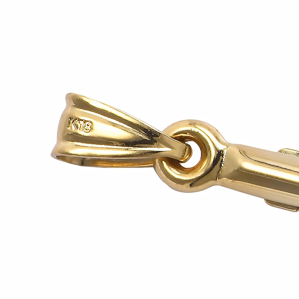 18K K18 Gold Christ Cross Pendant Top Engraved S Size [Speranza]